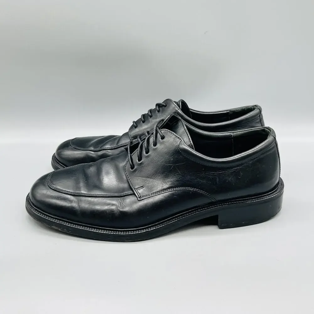 Cole Haan Shoes Men 11.5 Black Leather City Derby Oxford Dress Vtg Apron Toe